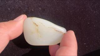 新疆和田玉籽料原石 36.8克 白度一级白 独籽无修型 天然挂件籽 润度
